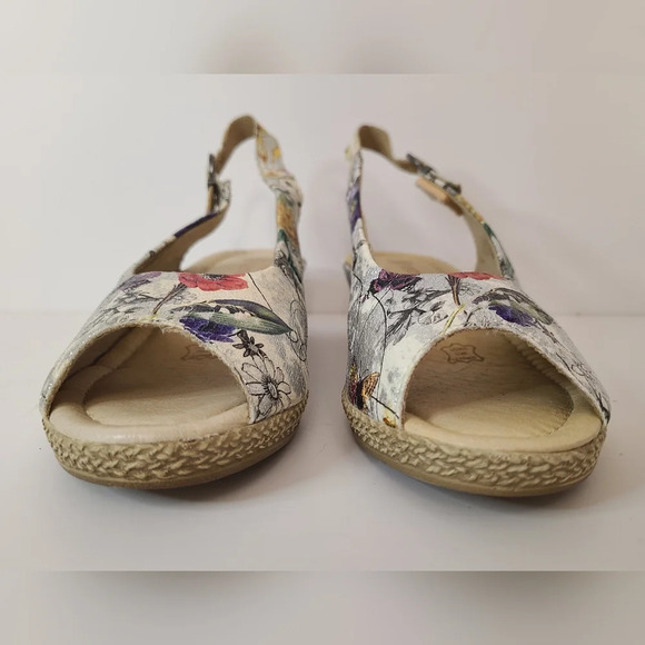 Ladies Remonte Leather Floral Wedges Open Back Sandals Size 5.5 US 36EU - Picture 3 of 9